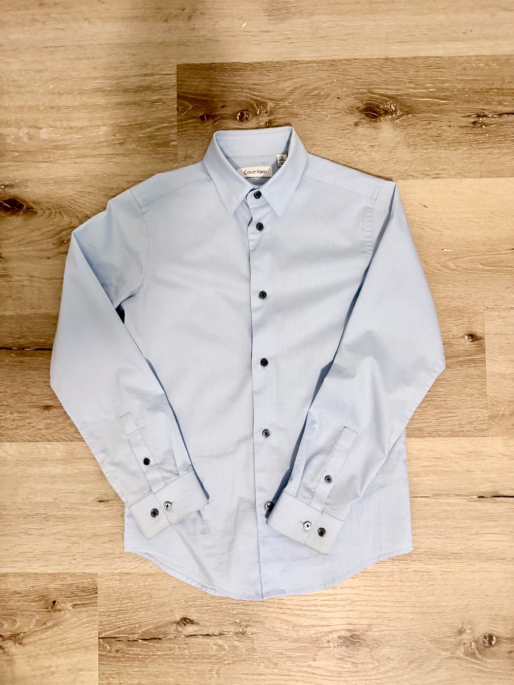 Calvin Klein Pale Blue Long-Sleeve Dress Shirt